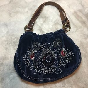 Lucky brand velvet embroidered purse